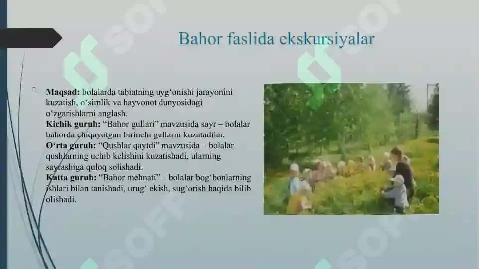 TURLI FASLLARDA TURLI YOSH GURUHLARDA TABIATGA EKSKURSIYANI LOYIHALASHTIRISH 3