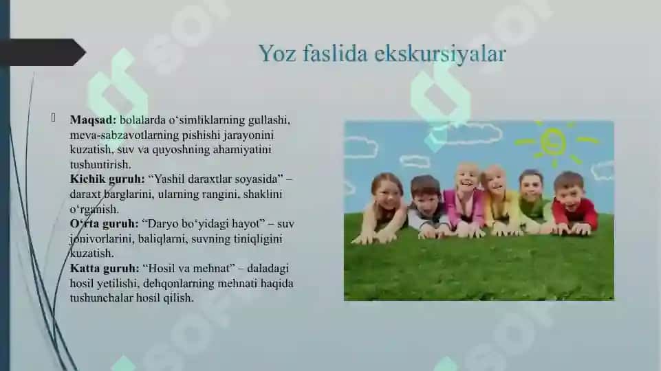 TURLI FASLLARDA TURLI YOSH GURUHLARDA TABIATGA EKSKURSIYANI LOYIHALASHTIRISH 4