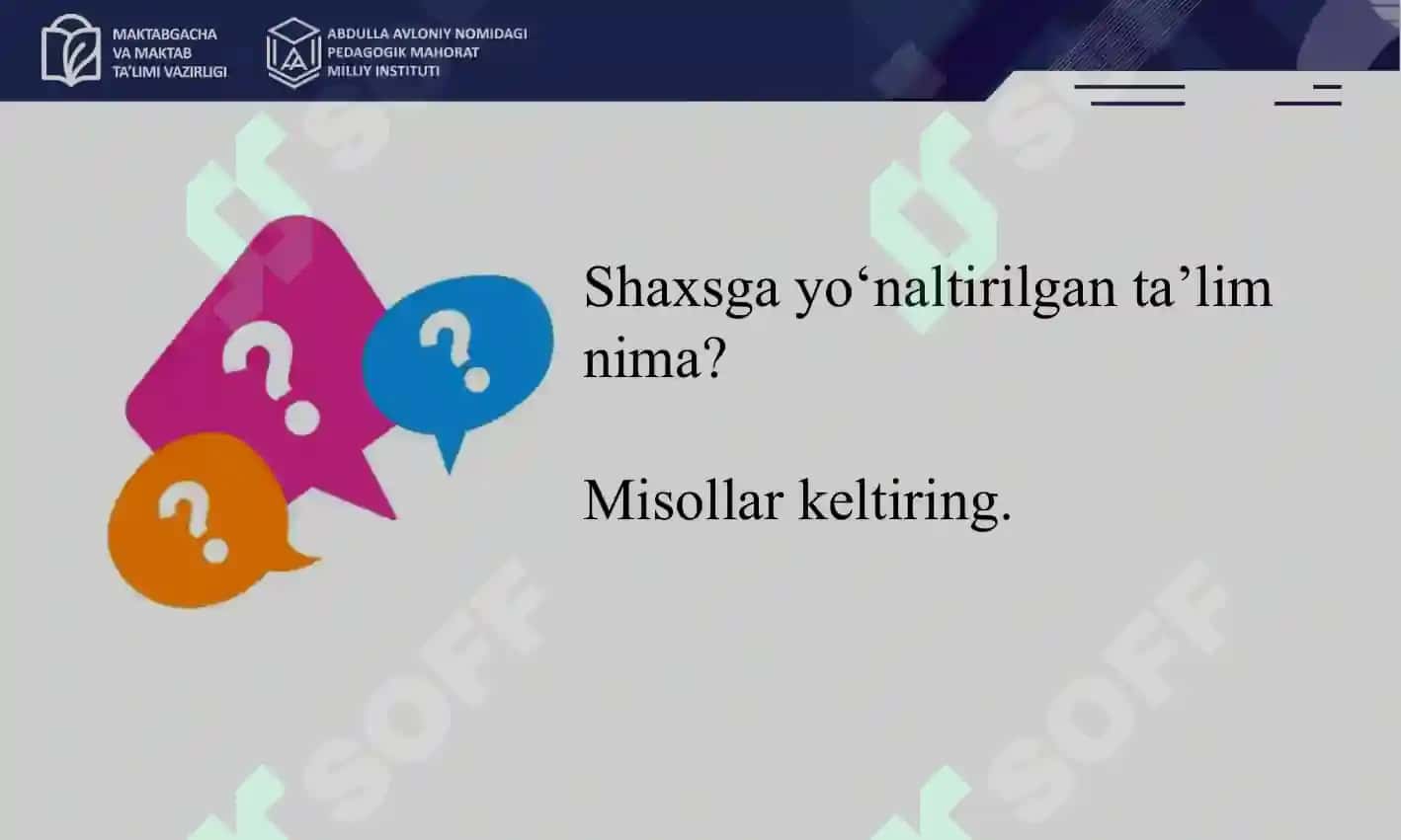 shaxsga yo`naltirilgan ta`lim turlari va texnalogiyalari 2