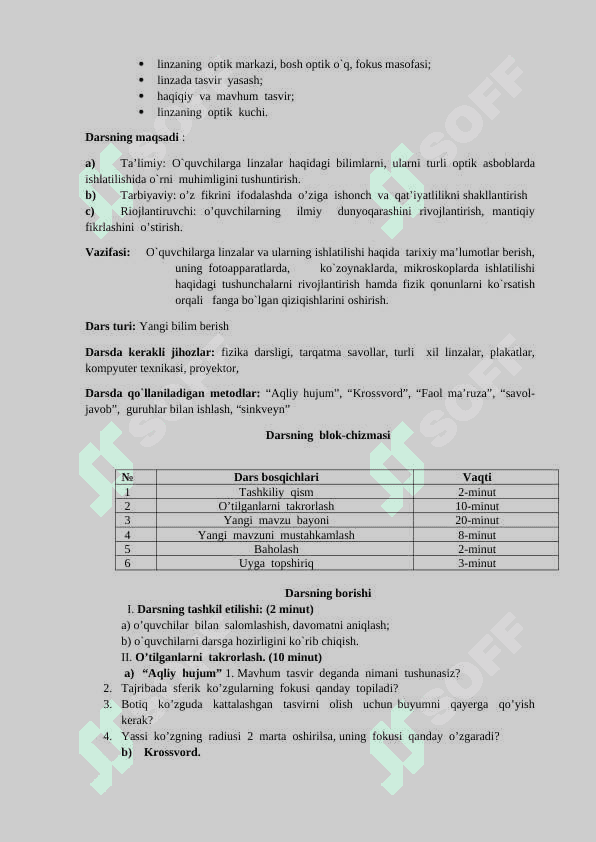 Linzalar haqida tushuncha 2