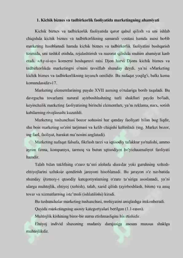 BIZNES JARAYONLARINI TASHKIL ETISHDA MARKETINGNING O'RNI 2