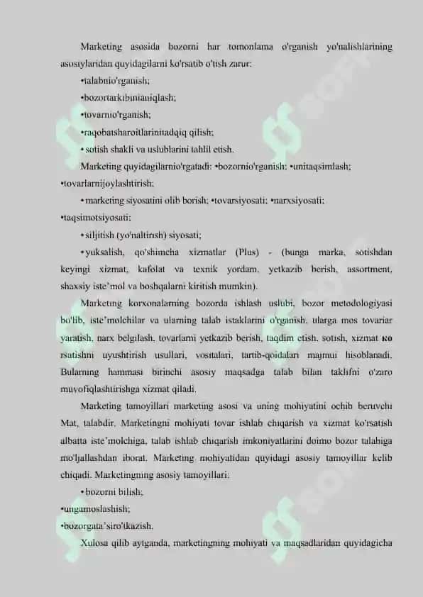 BIZNES JARAYONLARINI TASHKIL ETISHDA MARKETINGNING O'RNI 4