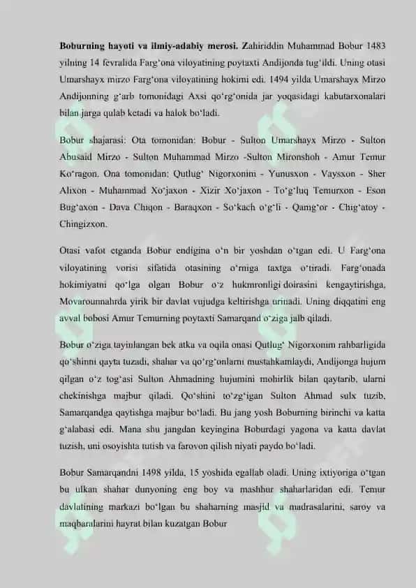BOBUR VA OGAHIY G'AZALLARI TARKIBIDAGI BADIIY SA'NATLARNI O'RGANISH 2