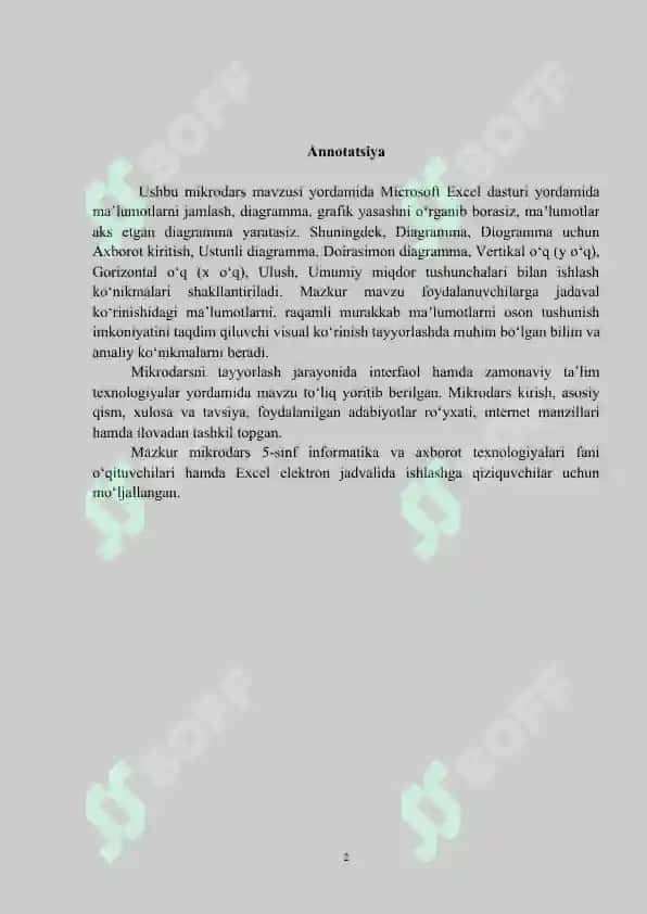 Diagramma turini tanlash. Diagrammaga x-oʻqi, y-oʻqi hamda diagramma nomini joylash 2