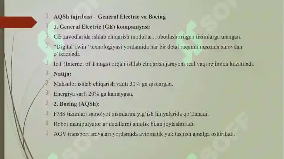Moslashuvchan ishlab chiqarish tizimlarining xorijiy tajribadan olingan misollari 2