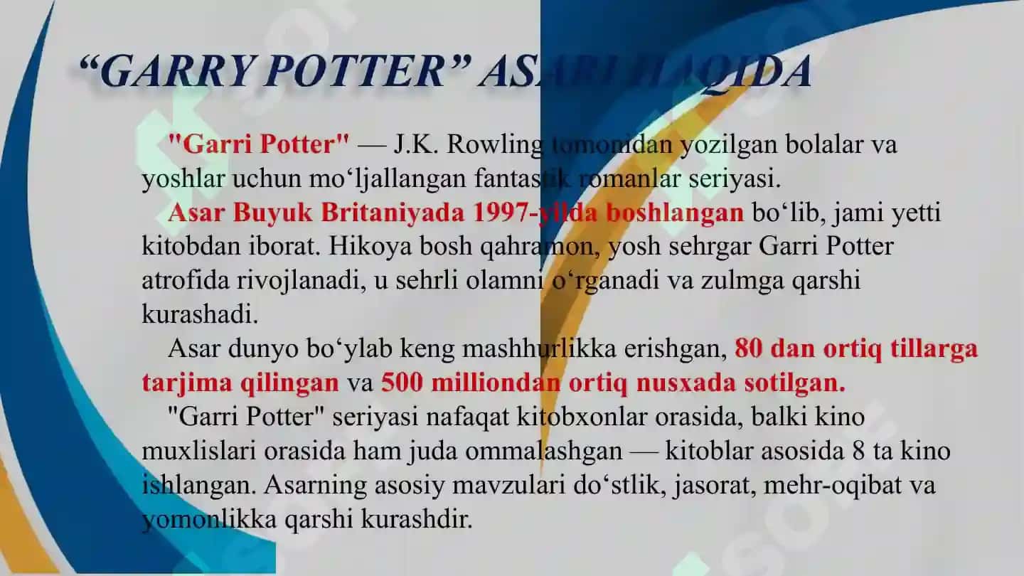 “HARRY POTTER” ASARI TAHLILI 4