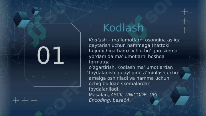 Kodlash va shifrlash orasidagi farq. 2