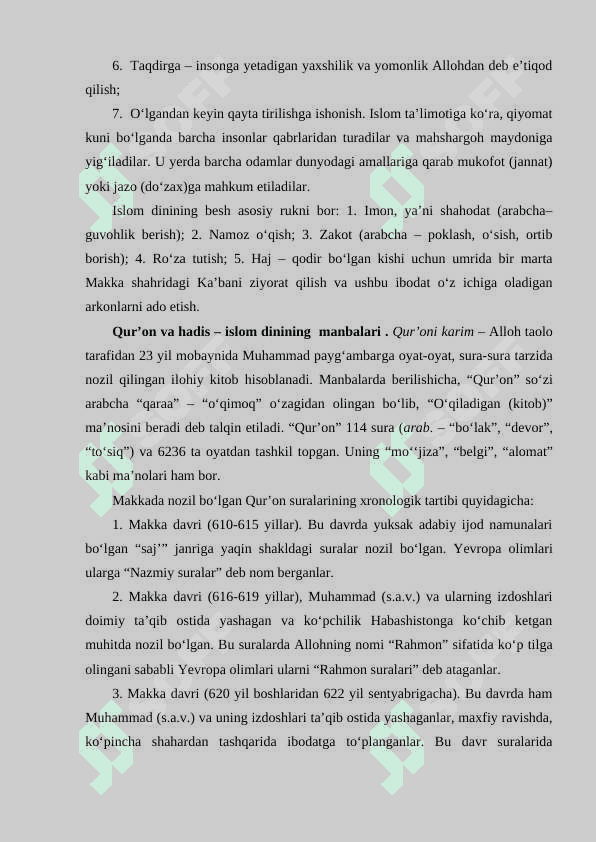 ISLOM DINI VA UNING TARQALISHI TARIXI 6