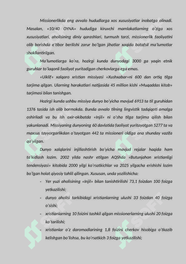 MISSIONERLIK VA PROZELITIZM: TARIX VA BUGUN 4