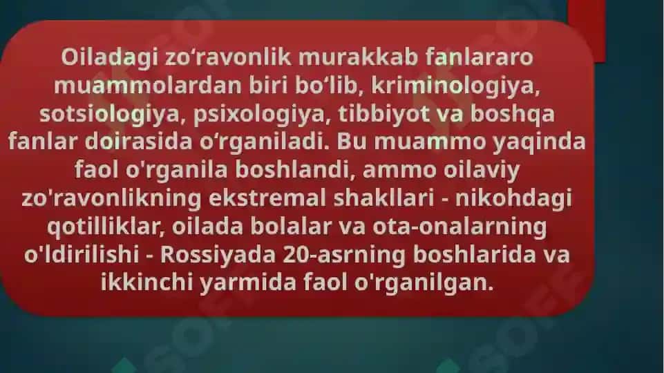 OILADAGI ZO’RAVONLIK IJTIMOIY MUAMMO SIFATIDA 3