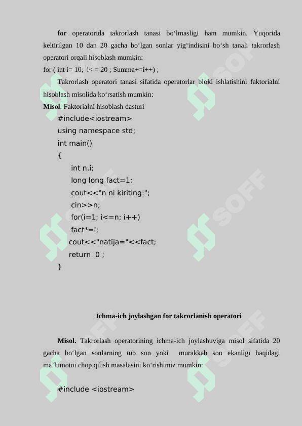 TAKRORLANISH OPERATORLARI 5