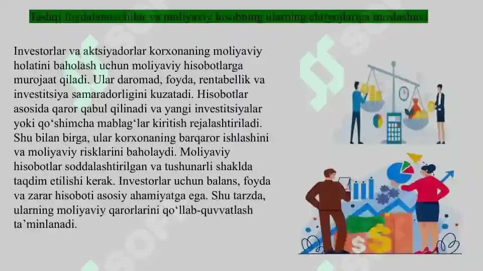 Moliyaviy hisobdan foydalanuvchilar slayd 8