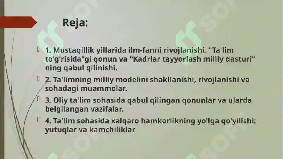 O'ZBEKISTON RESPUBLIKASIDA TA'LIM SOHASIDA AMALGA OSHIRILGAN ISLOHOTLAR 2