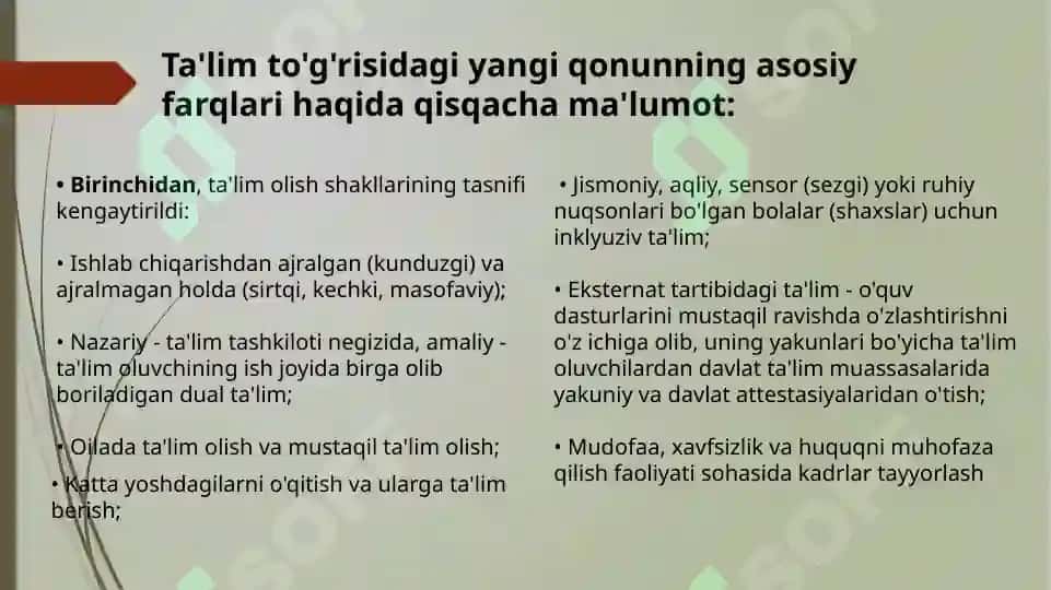 O'ZBEKISTON RESPUBLIKASIDA TA'LIM SOHASIDA AMALGA OSHIRILGAN ISLOHOTLAR 3