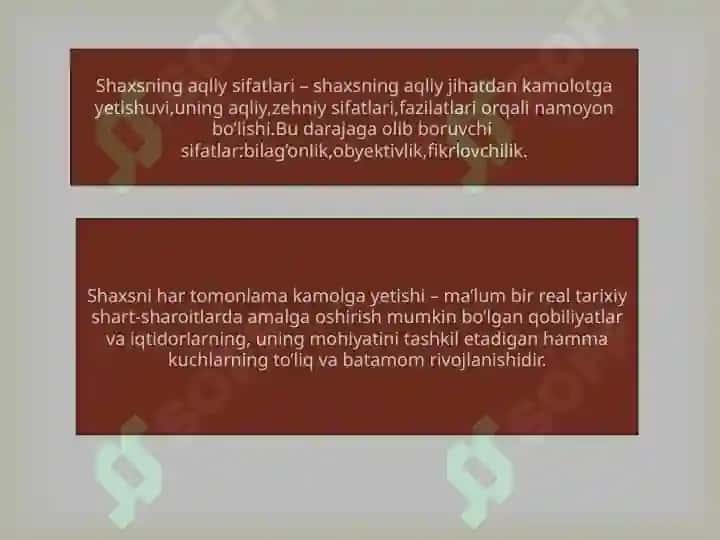 Shaxsning rivojlanishi, tarbiyasi va ijtimoiylashuvi, tarbiya maqsadi va vazifalari 4