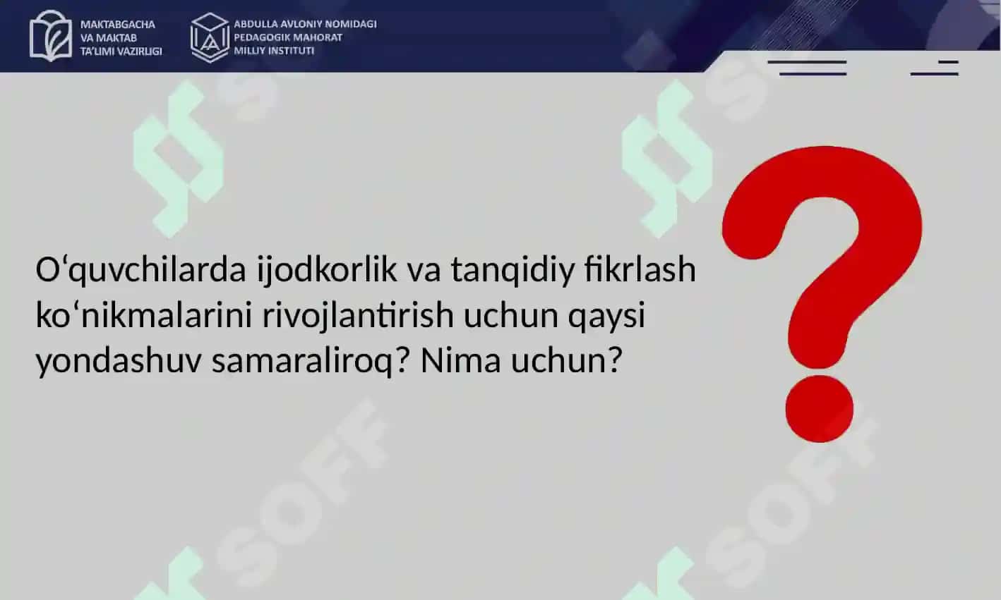 O`qitishda loyihaga va muammoga asoslangan 3