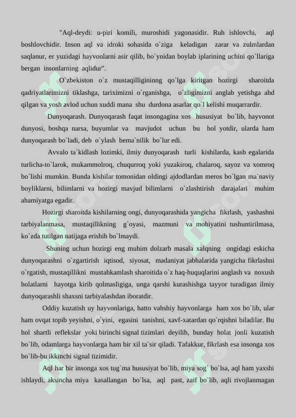 Ilmiy dunyoqarashni shakllantirish. Aqliy tarbiya 3