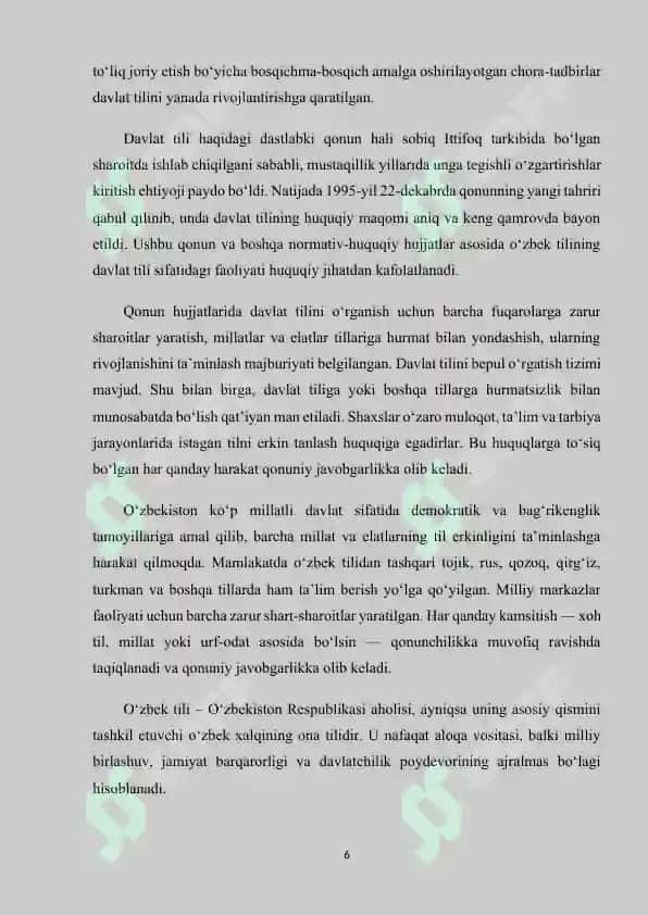 Davlat tilining konstitutsiyaviy maqomi 6