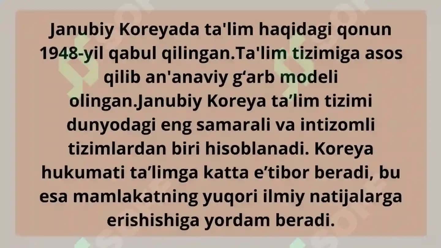 Janubiy Koreyada ta'lim tizimi 3