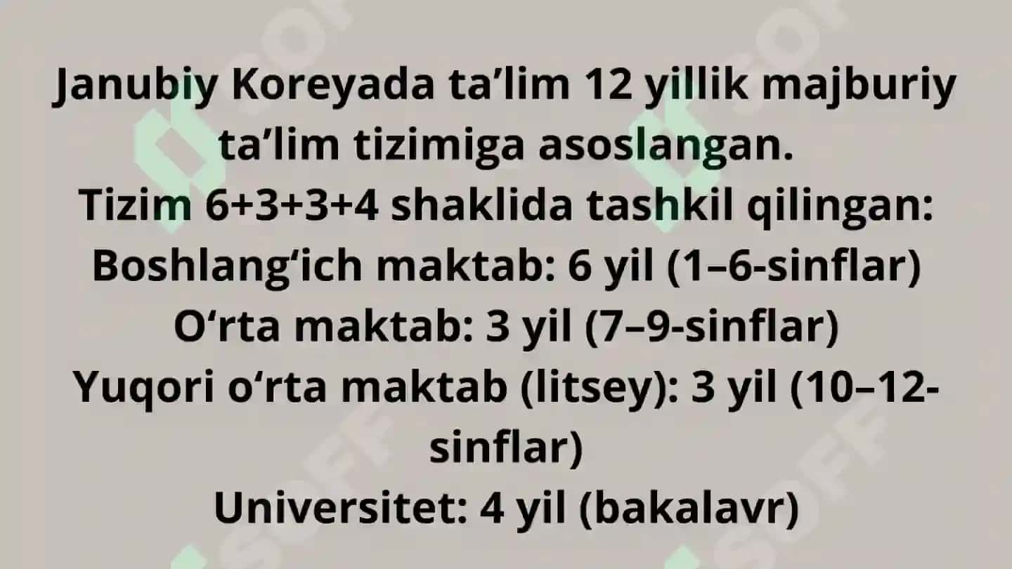 Janubiy Koreyada ta'lim tizimi 4