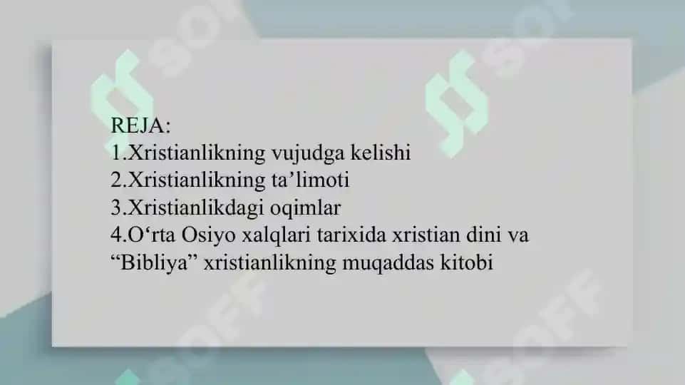 Xristianlik dini tarixi va asosiy g‘oyalari 2
