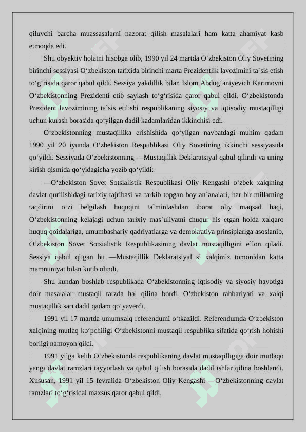 O‘zbekiston Respublikasining Davlat mustaqilligini huquqiy asoslari 24 3