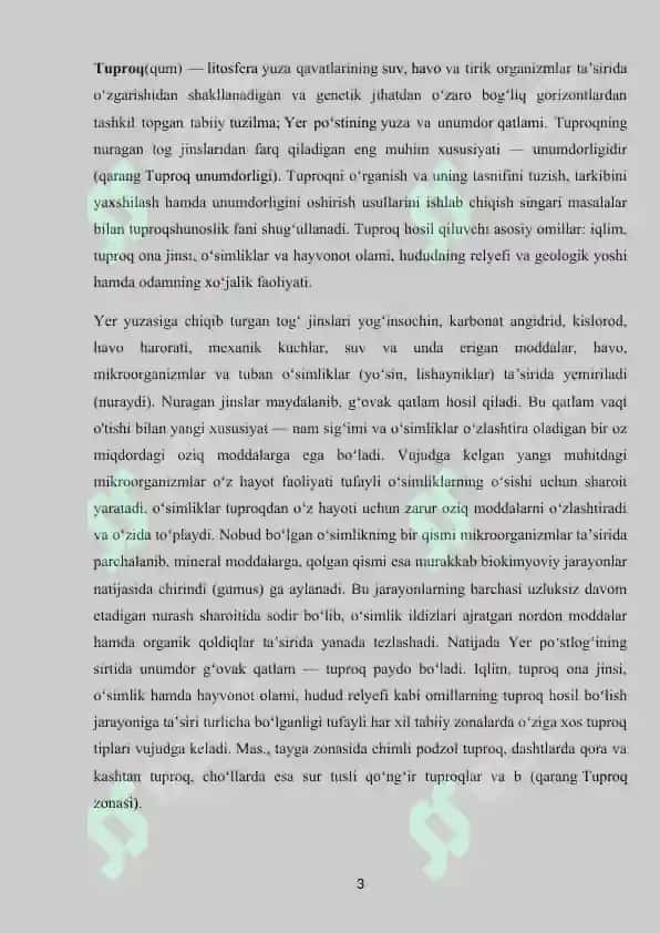 Tuproq va uning tabiiy xususiyatlari 2