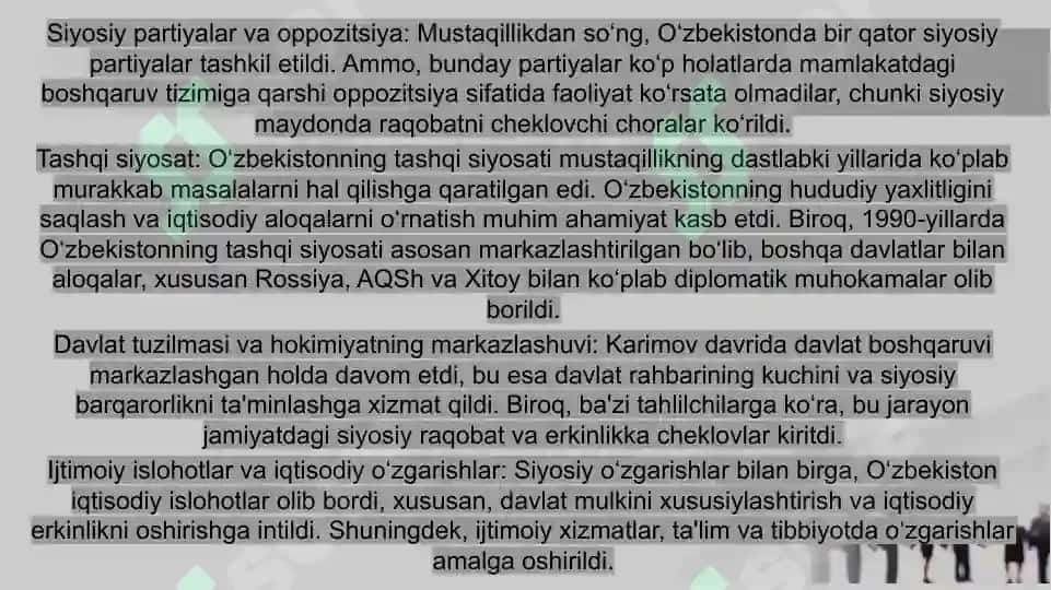 O’zbekiston siyosiy tizimidagi  o’zgarishlar 4