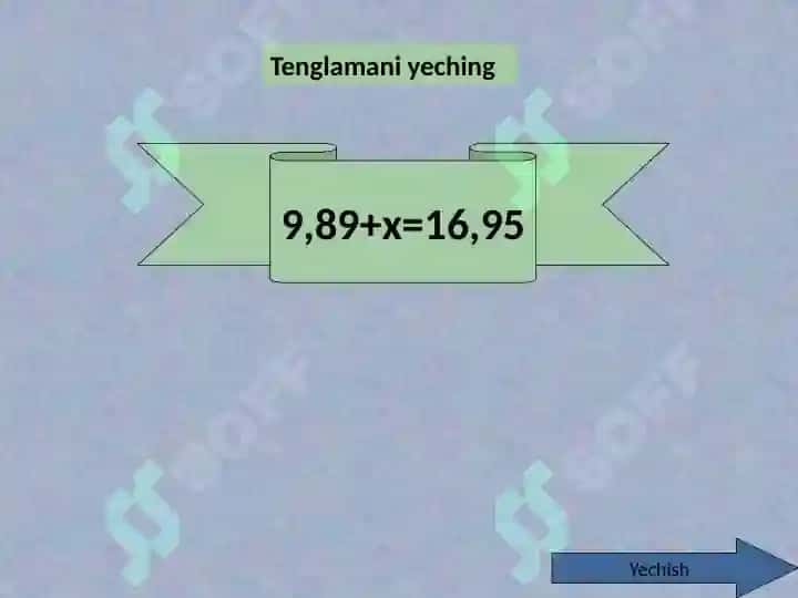 O’nli Kasrlarni qo’shish va ayirish mavzusi 8