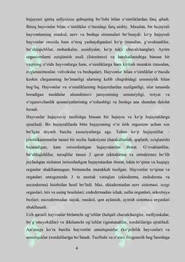 Hayvonat olamining yashash tarzi,koʻpayishi va tarqalishi haqidagi bilimlarni oʻzlashtirish va tahlil qilish 3