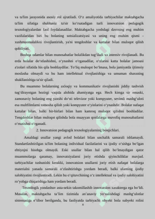 TA’LIM TEXNOLOGIYASINING RIVOJLANISH  BOSQICHLARI 6