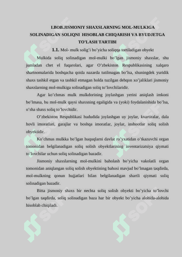 Jismoniy shaxslardan olinadigan mol-mulk solig’i va uning ahamiyati 7