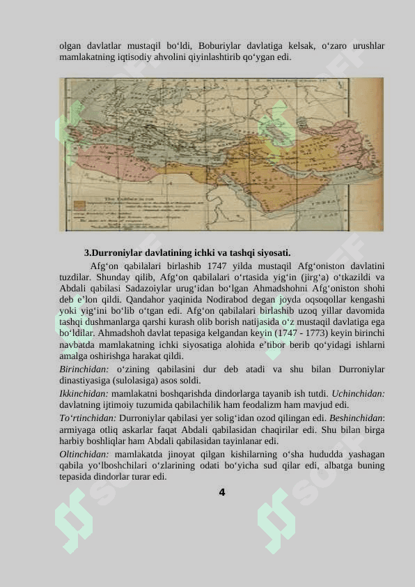 XVII -XIX ASRLARDA AFG‘ONISTON 4