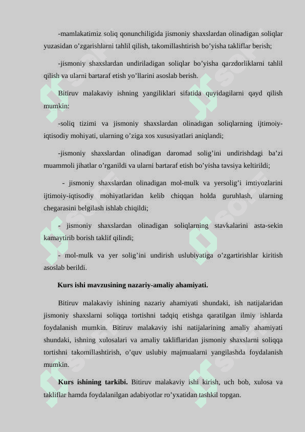 Jismoniy shaxslardan olinadigan mol-mulk solig’i va uning ahamiyati 5