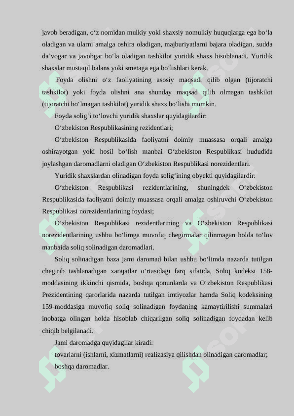 Yuridik shaxslardan olinadigan yer solig’i 3