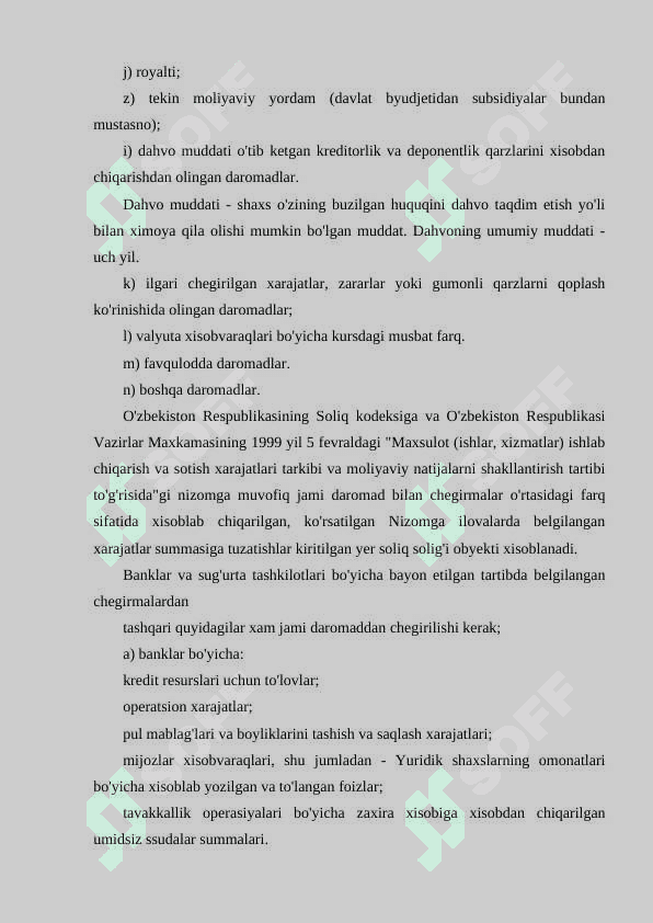 Yuridik shaxslardan olinadigan yer solig’i 7