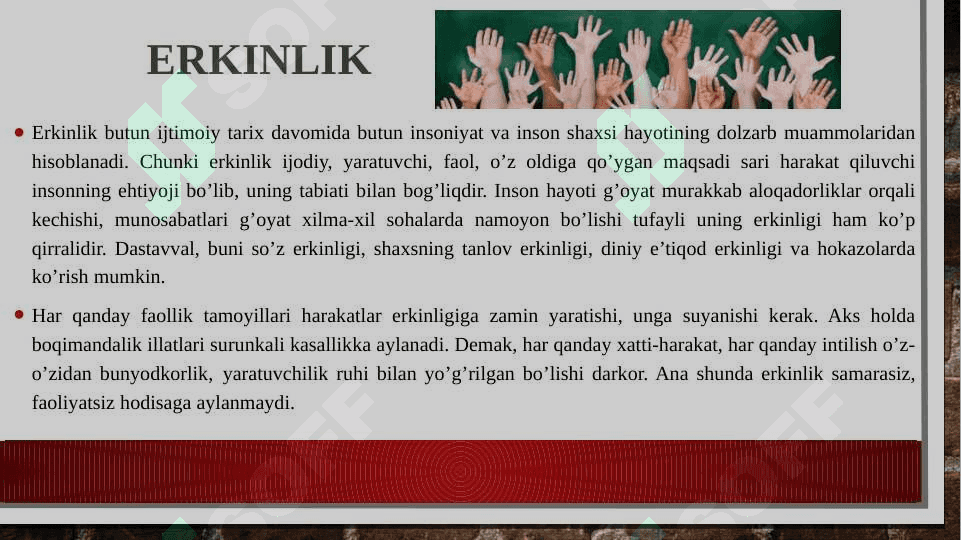 Ingliz faylasuflari (T. Gobbs va J. Lokk) erkinlik, huquq va davlatning o’zaro aloqadorligi haqida 7