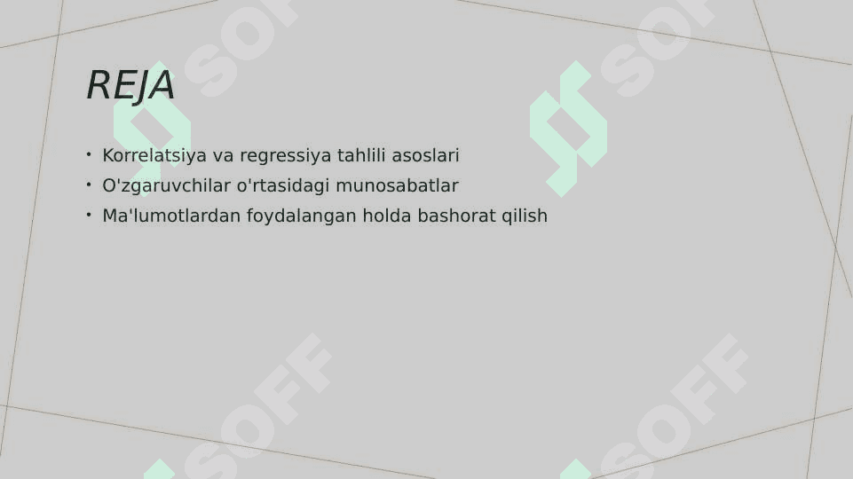 Korrelatsion va regression tahlil usullari 2