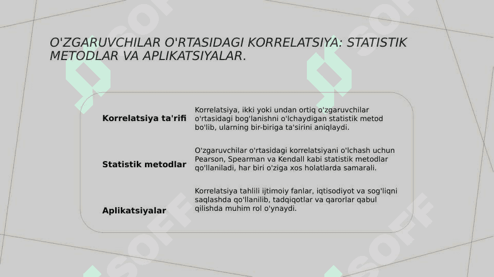 Korrelatsion va regression tahlil usullari 4