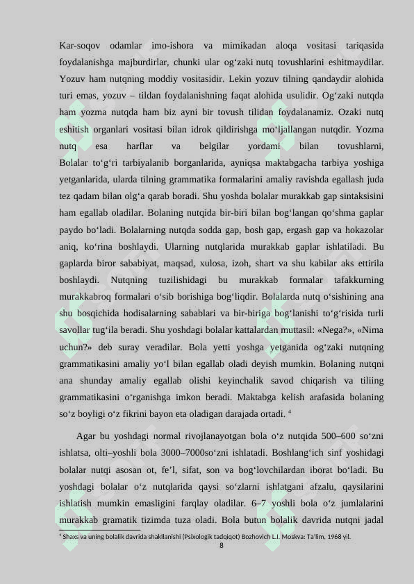 KICHIK MAKTAB YOSHIDA MULOQOT 8