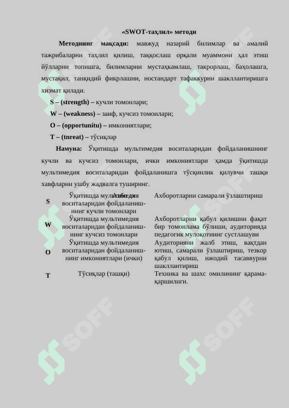 Interfaol metodlar va ularning qo`llanilish uslublari 2