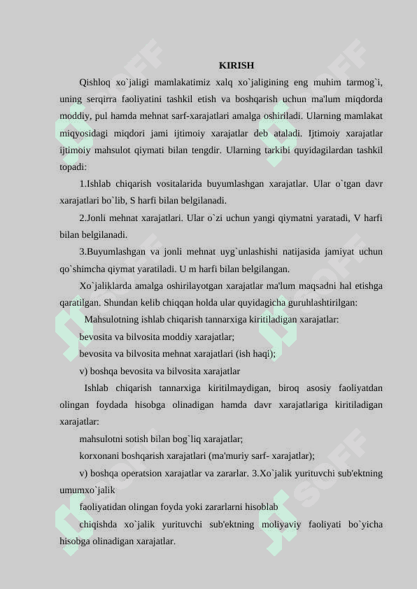 QISHLOQ XO’JALIGIDA QILINADIGAN XARAJATLAR VA TANNARX TUSHINCHASI 3