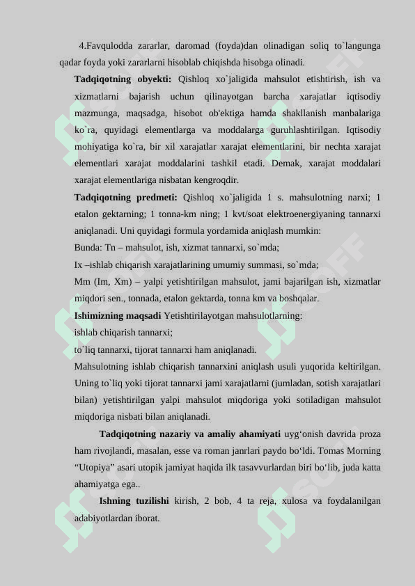 QISHLOQ XO’JALIGIDA QILINADIGAN XARAJATLAR VA TANNARX TUSHINCHASI 4