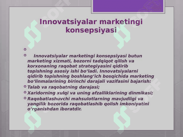 KORXONALARDAGI INNOVATSIYALAR MARKETINGI 3