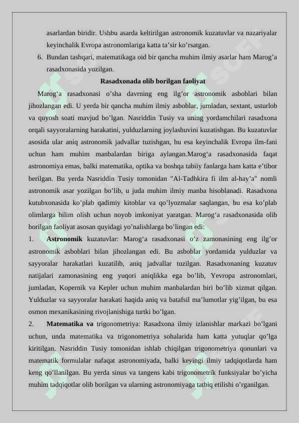 Marogʻa rasadxonasi va uning faoliyati” mavzusida maqola loyihasini tayyorlash 4