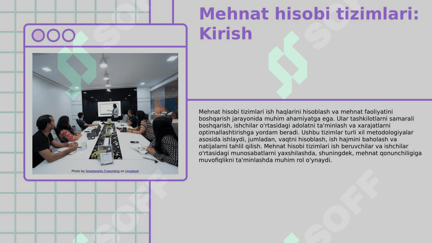 Mehnat va ish haqi hisobini tashkil etish... 8