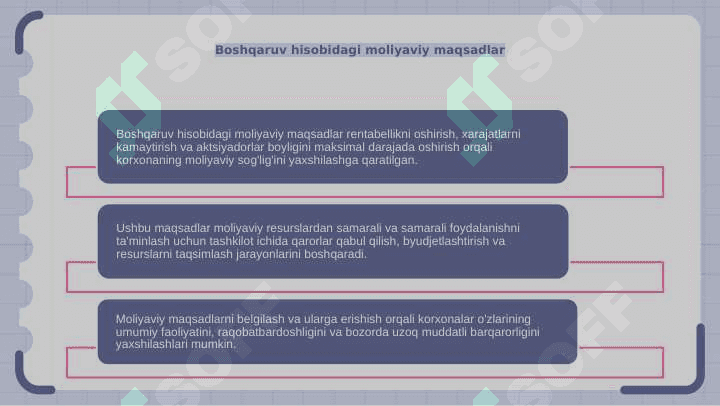 Boshqaruv hisobi maqsad turlari 4