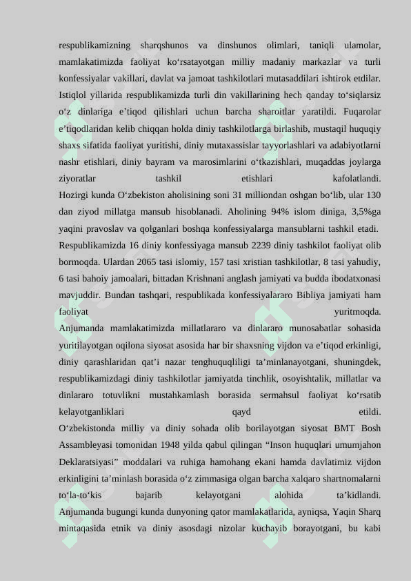 Tolerantlik. Diniy bag`rikenglik va diniy aqidaparastlik 2