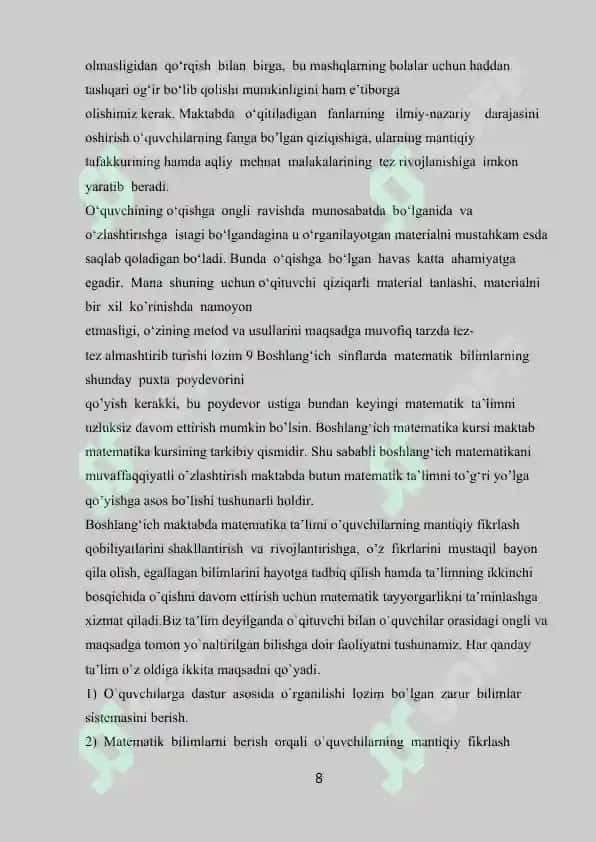 Masalalarni tenglama tuzish usuli bilan yachish metodikasi kurs ishi 8