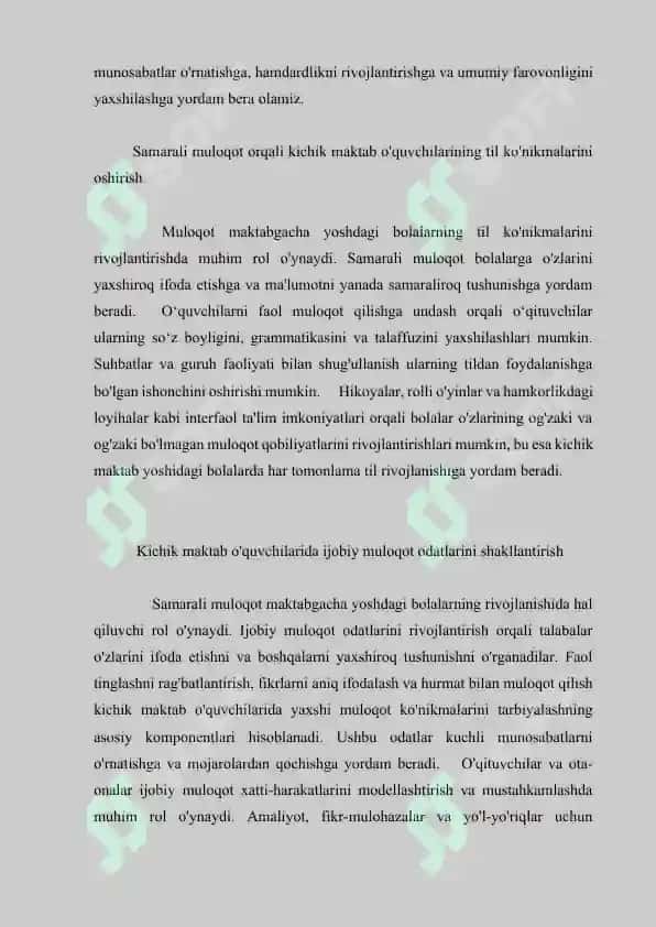 Kichik maktab yoshidagi bolalar muloqoti 3